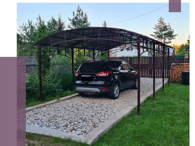 Навесы для автомобиля в Кирове от 13315 руб.  | ПРОЛЁТ-Кри