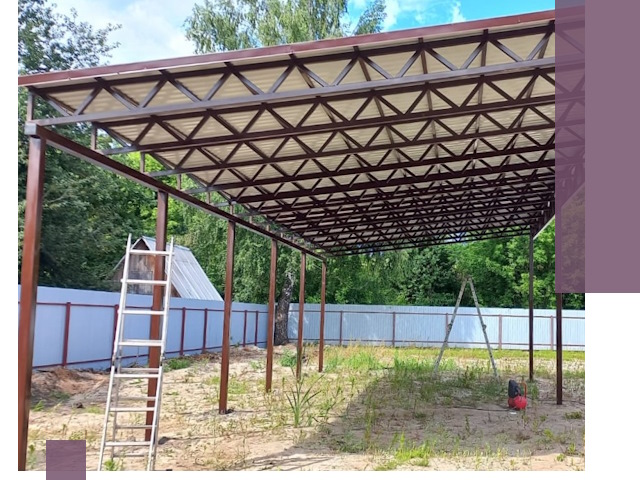 Односкатные навесы под ключ в Кирове — изготовление и монтаж