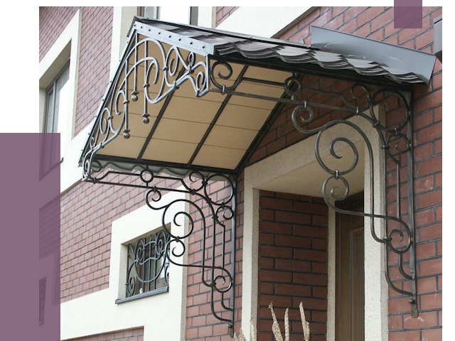 Двускатные козырьки в Кирове под ключ от 12953 руб.