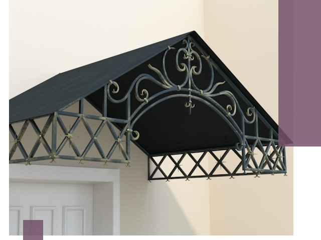 Двускатные металлические козырьки под ключ в Кирове